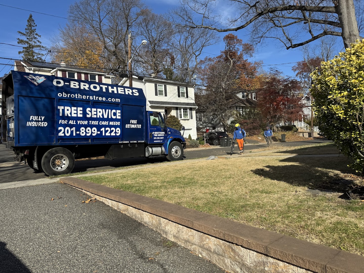 O'Brother Tree Service branded truck, Bergenfield NJ